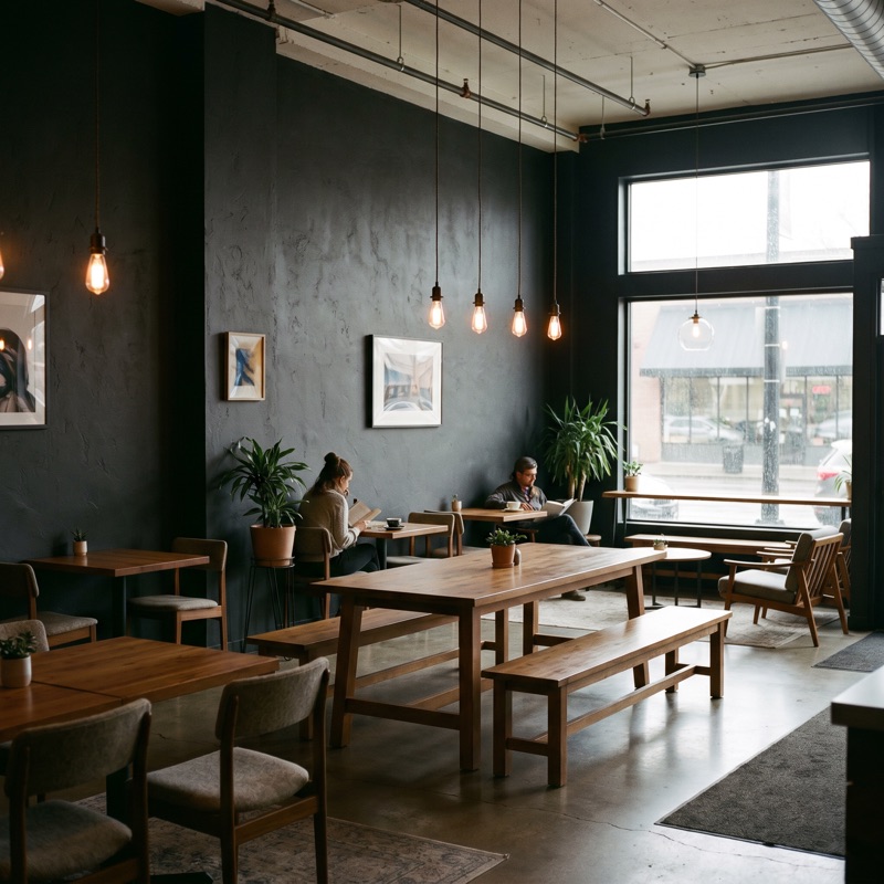มุมนั่งในร้าน The Lab Coffee